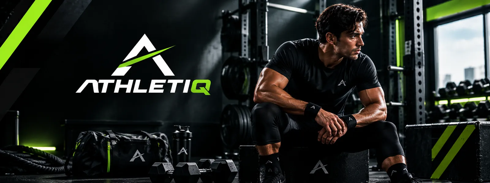 AthletiQ: Brand hero banner · Fitness apparel